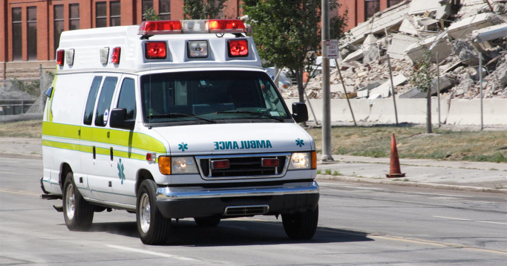Ambulance on the road